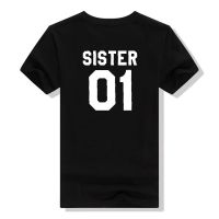 เสื้อยืดเพื่อนที่ดีที่สุดเสื้อยืดน้องสาว01 SISTER 02เสื้อยืดพิมพ์ลายเสื้อแขนสั้นเสื้อยืดลำลอง QL25020