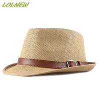 [hot]Summer Straw Hat Cool Men Straw Fedora Panama Hat Paper Retro Hats for Man Fedoras Cap Fedora Men Hat Cap with PU Leather Strap