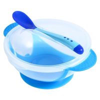 Discount⚡ Childrens tableware baby soft silicone spoon with a suction cup bowl suit thermal discoloration from hot newborn assist food to learn to eat