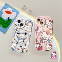 เคสโทรศัพท์มือถือ ขอบโค้ง ลายการ์ตูน Hello Kitty Pochacc 3D สําหรับ Oppo A17 A17k A54 A96 A5 A57 A77 A76 A7 A16K A92 A15 A77s A95 A31 A16s A12 A55 A54s A74 A16 A5s A1k A9 A53 A3s A52 A16E