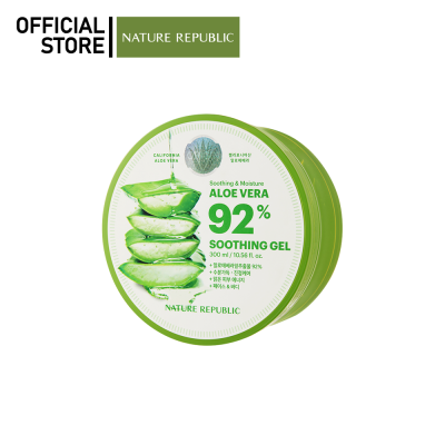 NATURE REPUBLIC SOOTHING &amp; MOISTURE ALOE VERA 92% SOOTHING GEL (300ml) เจลว่านหางจระเข้ บำรุงผิวชุ่มชื้น