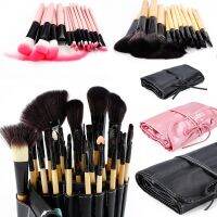 [LWF HOT]▫ฮูดดี้♚32/18Pcs ชุดแปรงแต่งหน้าขนาดเล็กสีชมพู/สีดำ Professional Make Up Brush Natural Hair Foundation Powder Blushes Storage Bag