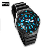 Velashop นาฬิกาข้อมือผู้ชาย Casio Standard  สีดำ/ฟ้า สายเรซิน รุ่น MRW-200H-2BVDF, MRW-200H-2B, MRW-200H