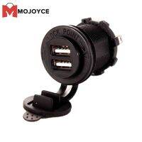 MOJOYCE 5Pcs Dual USB Charger Socket Outlet 2.1 Amp Panel Mount รถจักรยานยนต์