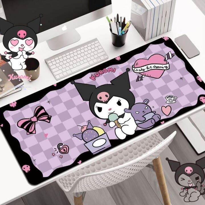 Anime Kawaii Kuromi Gaming Mouse Pad Oversized Computer Keyboard Table ...