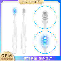 =——}+smilekit แปรงสีฟันไฟฟ้าสีฟ้าแปรงสีฟันไฟฟ้าเรืองแสง