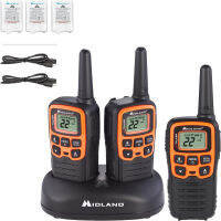 Midland -T51X3VP3 X-TALKER Walkie-Walkie - Long Range Two Way Radio for Camping Hiking Hand Held RZR FRS Compact Radio UTV communication NOAA Weather Scan - Black/Orange, 3 Radios