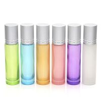 1/5/10 Set 10cc Portable Pearl Colorful Thick Glass Essential Oil Perfume Roller Bottles Travel Refillable 10ml Rollerball Vial