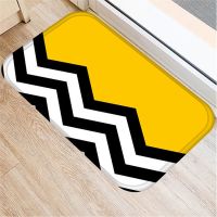 Yellow Geometry Door Mat 40*60cm Indoor Hallway Balcony Mats Velvet Anti-slip Rug Living Room Bathroom Carpet Home Decor Mats