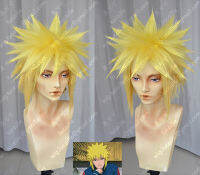 Namikaze Minato SHORT YELLOW blonde Layered synthetic hair COSPLAY WIG Cape