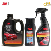 3M Set แชมพูล้างรถ สูตรผสมแวกซ์  + เคลือบกระจก PN08889LT + เคลือบเงารถยนต์ P39034LT