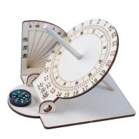 Equatorial Sundial Clock Wooden Scientific Model DIY Teaching Aid Educational Toys For Kids Desk Accessories