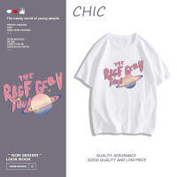 CHIC ผ้าฝ้ายแท้ ตัวอักษรน่ารักพิมพ์เสื้อยืดแขนสั้นสบาย ๆ ขายดีมากเลย D0069