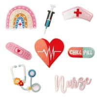 Heat adhesive Patches for Repairing Textile Articles Cartoon Nurse Heart Stickers Embroidery Hospital Badge Jeans Appliqued Haberdashery