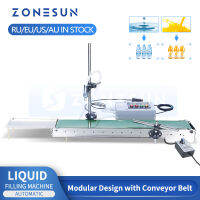 ZONESUN Liquid Filling Machine สายพานลำเลียงไฟฟ้าอัตโนมัติ,เครื่องบรรจุของเหลวหัวเดี่ยวความแม่นยำสูง