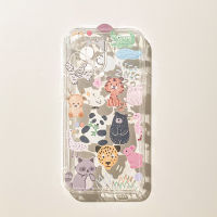 เคสโทรศัพท์การ์ตูนสีน้ำน่ารักใช้ได้กับ IPhone14 13 12 11 Pro Max X XS ฝาหลัง TPU นุ่มกันกระแทกเรียบ