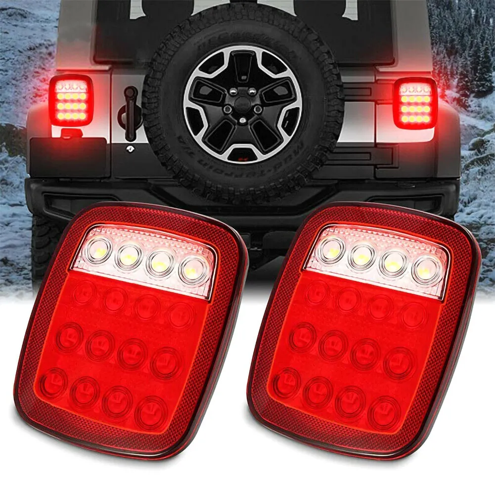 2Pcs Square Stop Turn Tail Backup Reverse Brake Clearance Marker Lights  16LED Marker Lamps for Jeep Wrangler JK TJ CJ YJ | Lazada PH