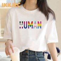 【New】LGBT เสื้อยืดเกย์กะเทยเลสเบี้ยนผู้หญิงเสื้อครอปสีขาวฮาราจูกุญี่ปุ่น2022