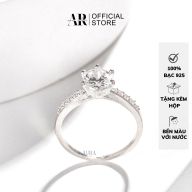 Nhẫn bạc 925 nhẫn nữ bạc đính đá 6 chấu sang chảnh-AURASILVER-N27 thumbnail