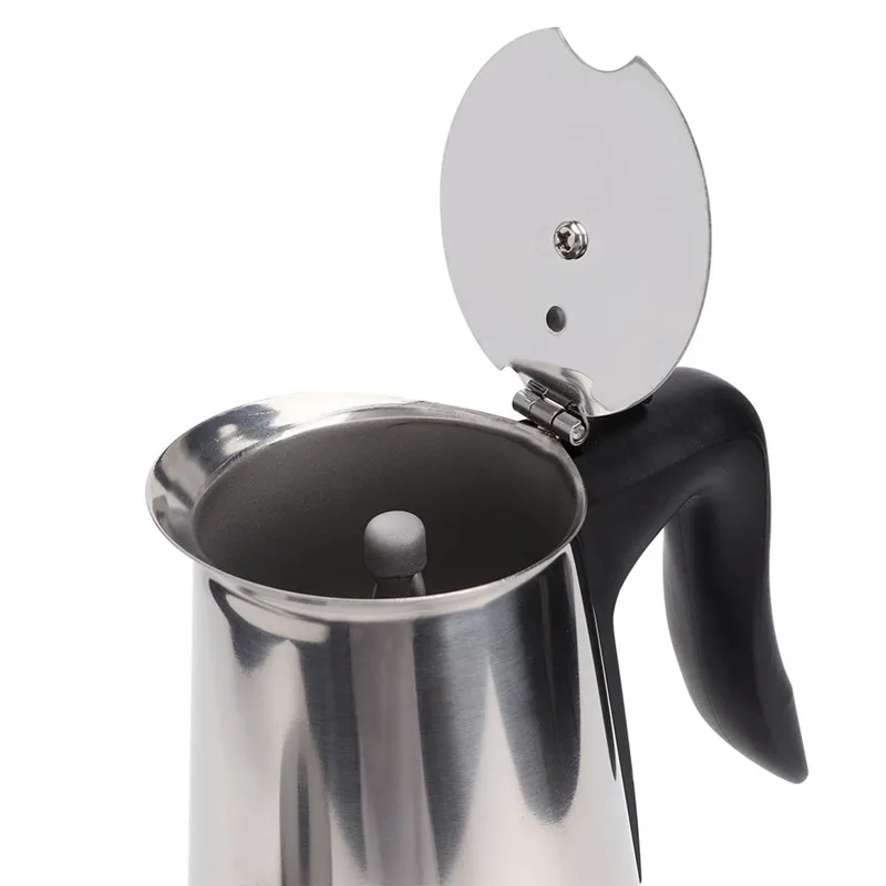 Electric Moka Coffee Pot EU Plug 6 Cups Italian Espresso Coffee Maker 304  Stainless Steel Percolator Classic Coffee Pot