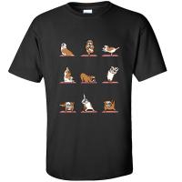 Funny English Bulldog Pug Tops Shirt Terrier Dog Meditation Physical Exercise Om Tshirt 100% Cotton MenS Tshirts Printed Tshirt