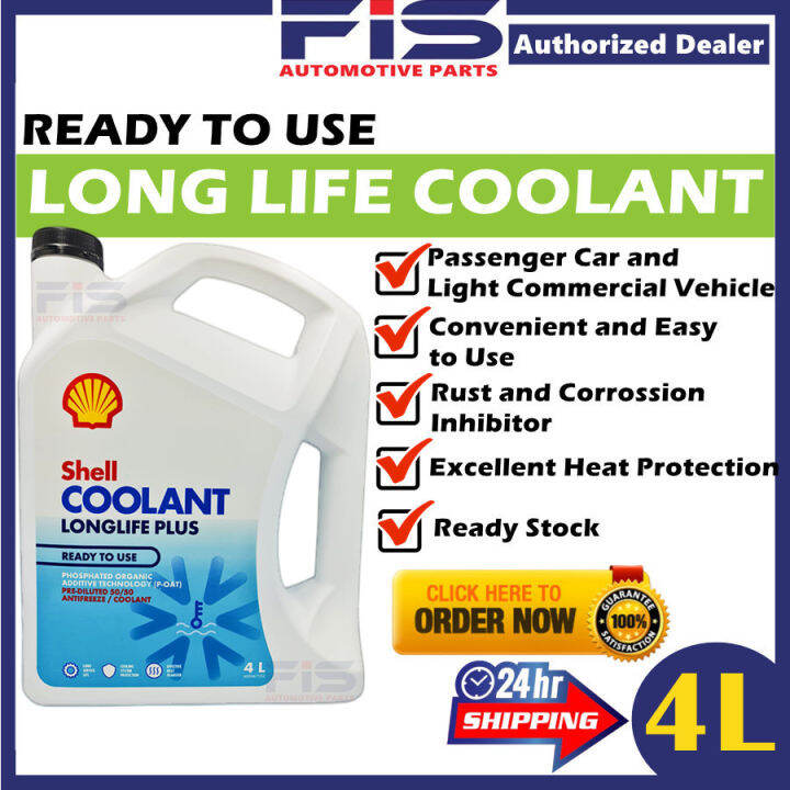 FIS Shell Coolant Long Life Plus Antifreeze 50/50 4Liter For Car Truck