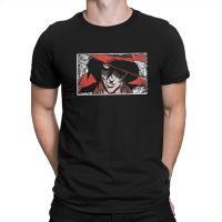 Alucard เสื้อยืดผู้ชายพิมพ์ลายอนิเมะ Hellsing คอกลมแฟชั่นแขนสั้นผ้าฝ้าย100% ท็อปส์ซูคอรอบใหม่ฤดูร้อนขายส่ง