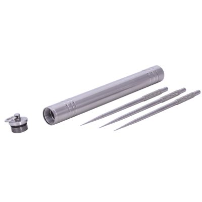 Outdoor Portable Titanium Alloy Toothpicks Storage + Reusable [Non-toxic] Titanium Alloy Toothpick