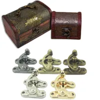 Gift Box Padlock With Screws For Furniture Hardware Hook Jewelry Hasps Antique Lock Metal