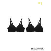 (แพ็ค 2 ชิ้น) Sabina เสื้อชั้นใน Invisible Wire (ไม่มีโครง) รุ่น Perfect Bra รหัส SBXD97111 สีดำ