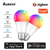 Zigbee Tuya E27 18วัตต์สมาร์ทบ้านหลอดไฟ LED RGB แสงโคมไฟหลอดไฟที่มีเวลา Tuya สมาร์ทชีวิต APP ควบคุมการควบคุมเสียงฉากการเปลี่ยนแปลง