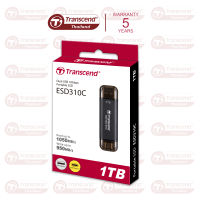 External SSD smallest 1TB : ESD310C Type-A and Type-C connectors : Transcend - รับประกัน 5ปี - มีใบกำกับภาษี