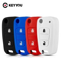 ┋☌♤ KEYYOU Silicone Key Case Flip Folding For Kia Rio 3 Sportage Ceed Soul Cerato 2 For Hyundai i20 ix35 i30 Accent Holder Cover