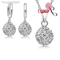 ☂♦﹍ New 10 Color Jewelry Sets 925 Sterling Silver Austrian Crystal Pave Disco Ball Lever Back Earring Pendant Necklace Woman