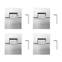 4X Heavy Duty 180 Degree Glass Door Cabinet Showcase Cabinet Clip Glass Shower Door Hinge Parts Stainless Steel Polished