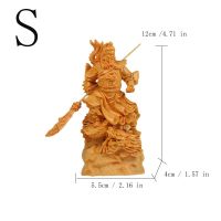 S Wooden Kowloon Guan Gong Three Kingdoms Period Figures Statue Traditional Handicraft Home Decor Lucky Small Statue 12-15Cm