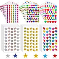 【CW】❂❃  30Sheets Foil Star Metallic Stickers Gold Coloful Transfer Decals Reward Behavior Chart Glitter Label
