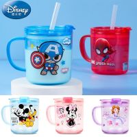 Disney 3 IN 1 Kids Toddler No Leak Sippy Straw Cup with cover Marvel Spider-Man childrens mug anti falling water cup juice measuring cup Baby Cup Straw Cup Childrens Milk Cup With Scale