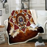 Native India 3D print fashion fleece blanket / bed spread / Sherpa blanket