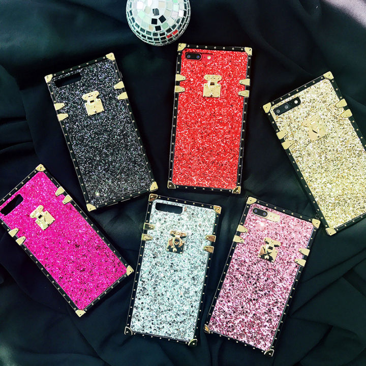 jiefieสำหรับsamsung-a12-a13-a22-a32-a42-a52-a72-a23-a33-a53-5g-luxury-glitterเคสโทรศัพท์แฟชั่นหนังสแควร์นุ่มtpuเคสครอบปกป้อง