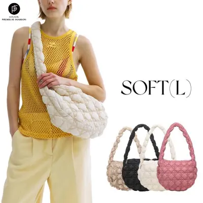 PLOVER⚡จัดส่งฟรี สินค้าพร้อมส่ง⚡carlyn กระเป๋า tote bag กระเป๋าผ้าใบใหญ่กระเป๋า soft bag female casual lightweight กระเป๋าโฮโบ กระเป๋าทรงก้อนเมฆ แนวเกาหลี ที่ห้อย