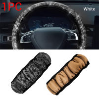 Diamond Car Steering Wheel Cover with Bling Bling Crystal Rhinestones Sparkling Universal Steer Wheel Protector for Women Girls