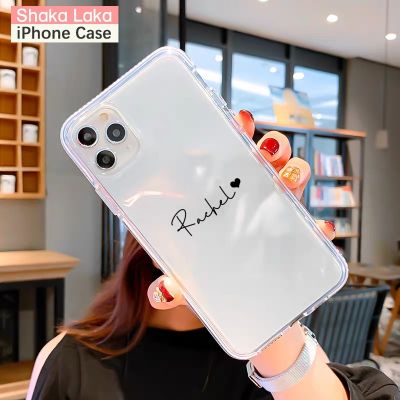 （cold noodles）   ชื่อที่กำหนดเองสำหรับ iPhone 13 Pro Max Case 11 12 Mini SE 2020 7 8 Plus Funda น่ารักหรูหราโปร่งใสสำหรับ iPhone 13 X XR Coques