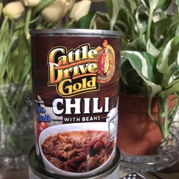 Cattle Drive Gold Chili Con Carne With Beans Made With Sea Salt. Ready 