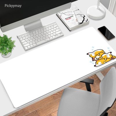 สีขาว Mousepad เกมคอมพิวเตอร์ Mousepad แผ่นรองเมาส์ Mause ตารางอุปกรณ์เสริม แป้นพิมพ์ Mausepad ลูกสุนัขน่ารัก Kaweii โต๊ะทำงานพรม