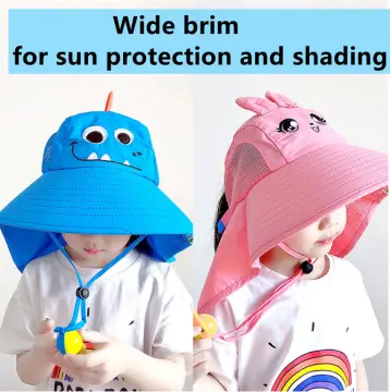 Children Sun Hat Wide Brim Kids Bucket Cap Summer Beach Girls Cute