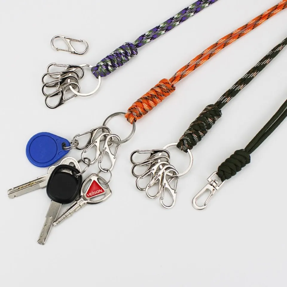 Braided hot sale lanyard keychain