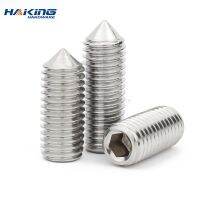 【CW】 1/50pcs M5 M6 M8 M10 M12 M16 DIN914 304 stainless steel Hex Hexagon Socket Cone Point Grub Set Screw Allen Head Tapered End Bolt