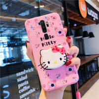 ใหม่การ์ตูนสีชมพูสำหรับ OPPO A5 2020 A9 2020 A11 A31 A8แฟชั่น Hello Kitty โทรศัพท์ผู้ถือ Lanyard Soft TPU ปกหลัง