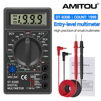 AMITOU DT830B Digital Multimeter Acdc LCD Mini Voltmeter Ammeter Ohm Tester 7501000V High Safety Handheld Meter With Probe